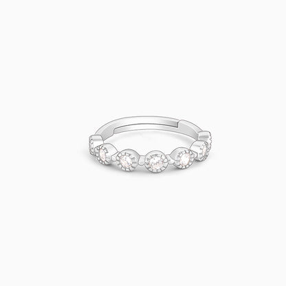 Silver Zircon Melange Ring