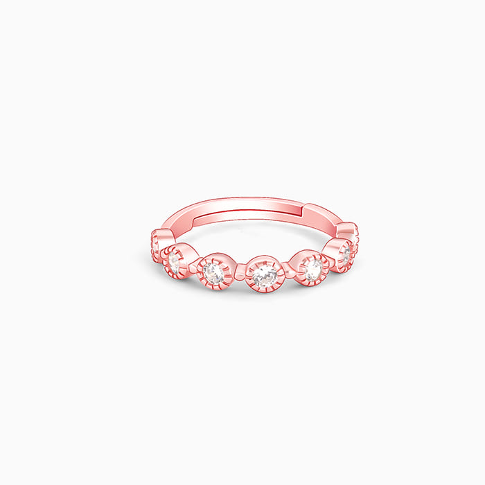 Rose Gold Zircon Melange Ring (Size 13)