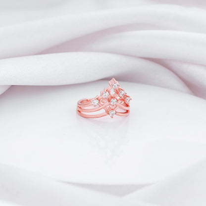 Rose Gold Criss Cross Vanki Ring