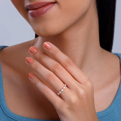 Rose Gold Zircon Melange Ring (Size 12)