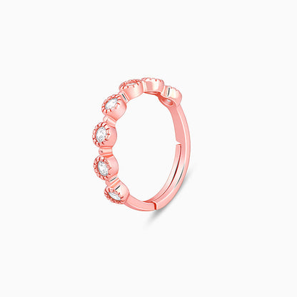 Rose Gold Zircon Melange Ring (Size 12)