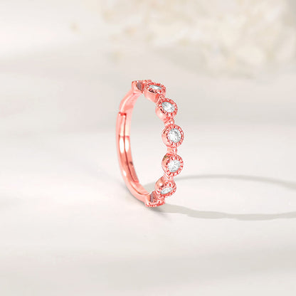 Rose Gold Zircon Melange Ring (Size 12)