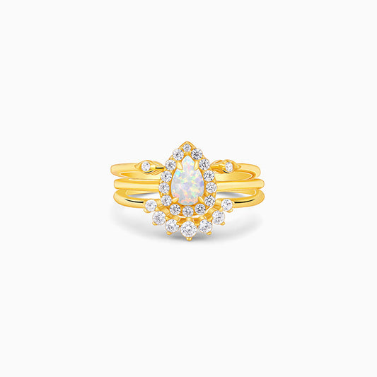 Golden Sunbeam Teardrop Ring