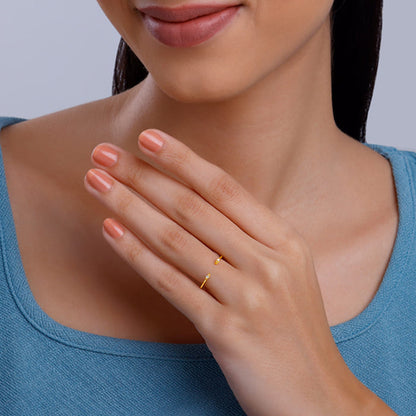Golden Sunbeam Teardrop Ring