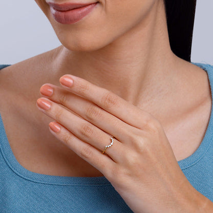 Golden Sunbeam Teardrop Ring