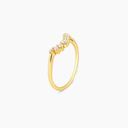 Golden Sunbeam Teardrop Ring