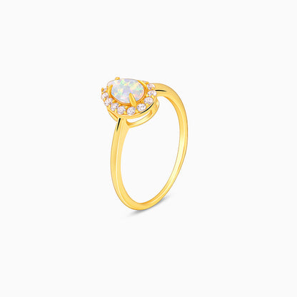 Golden Sunbeam Teardrop Ring