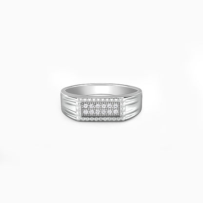 Silver Modern Simplicity Ring For Him