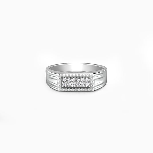 Silver Modern Simplicity Ring For Him