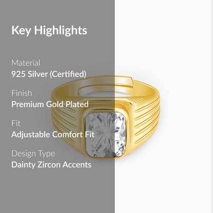 Golden Zircon Glory Ring For Him