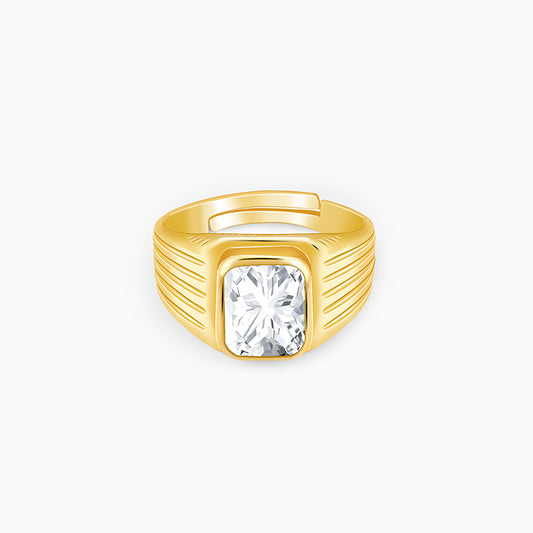 Golden Zircon Glory Ring For Him