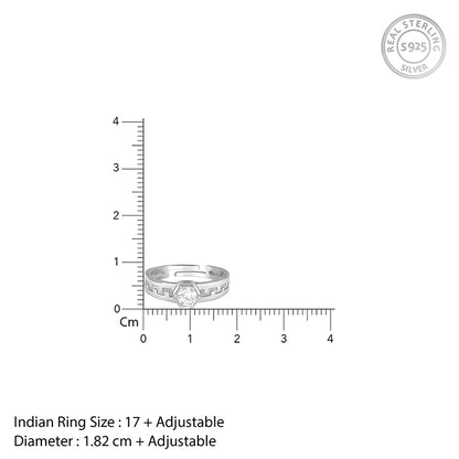 Silver Classic Zircon Ring For Him