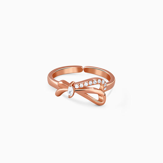 Rose Gold Sparkling Knotted Ring (Size 11)