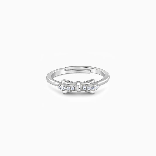 Silver Cute Bow Ring