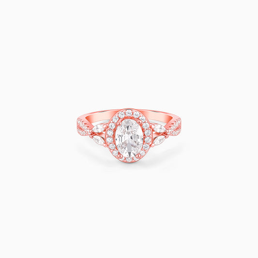 Rose Gold Wavy Oval Ring