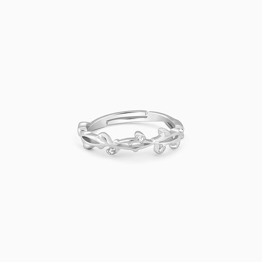 Silver Entwined in Love Ring