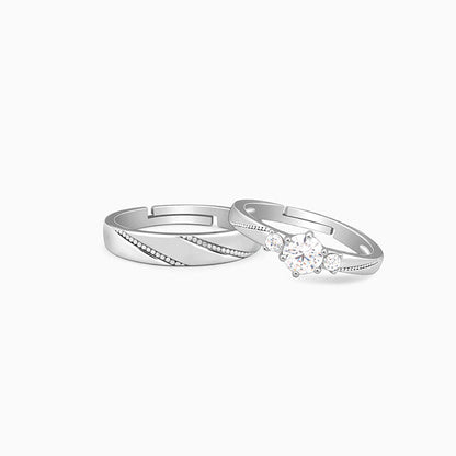 Silver We Are Together Couple Rings