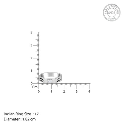 Silver Om Ring For Men