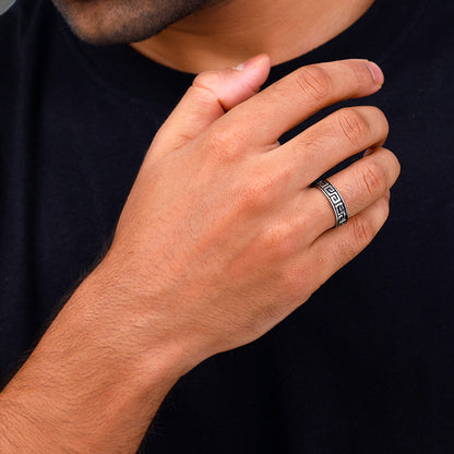 Oxidised Silver Ultimate Drip Ring For Him