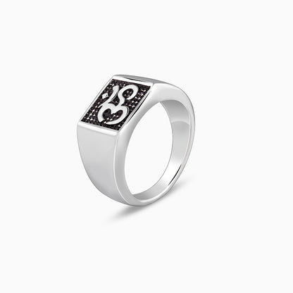 Oxidised Silver Om Ring For Him
