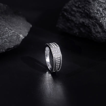 Silver Lustrous Square Ring For Him