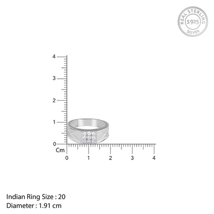 Silver Geometric Glimmer Ring For Him