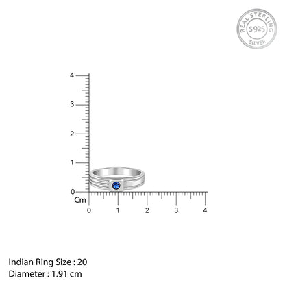 Silver Blue Horizon Ring For Him