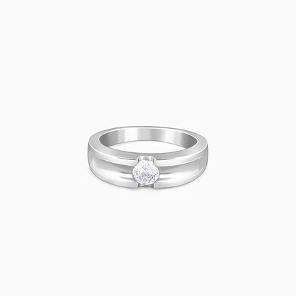 Silver Regal Grid Ring For Him