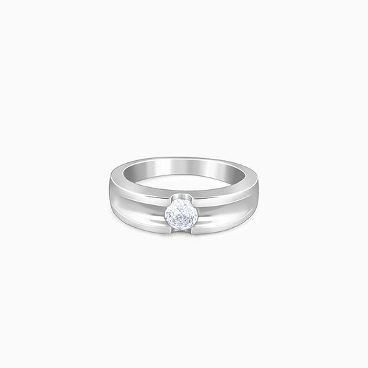 Silver Regal Grid Ring For Him