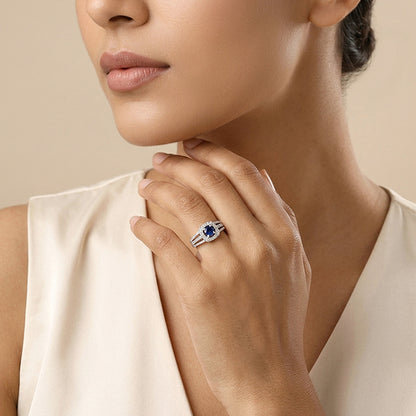 Silver Double Row Pave Ring
