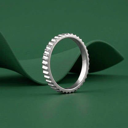 Silver Linear Elegance Ring (Size 12)