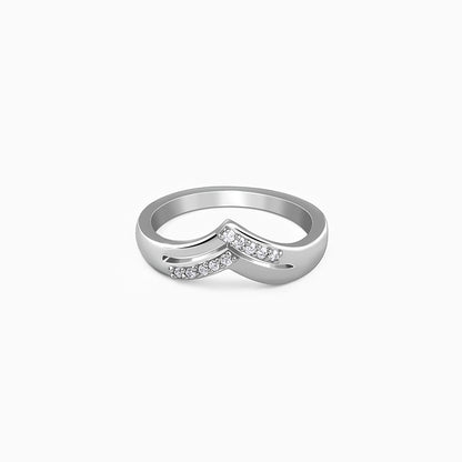 Silver Double Chevron Ring (Size 12)