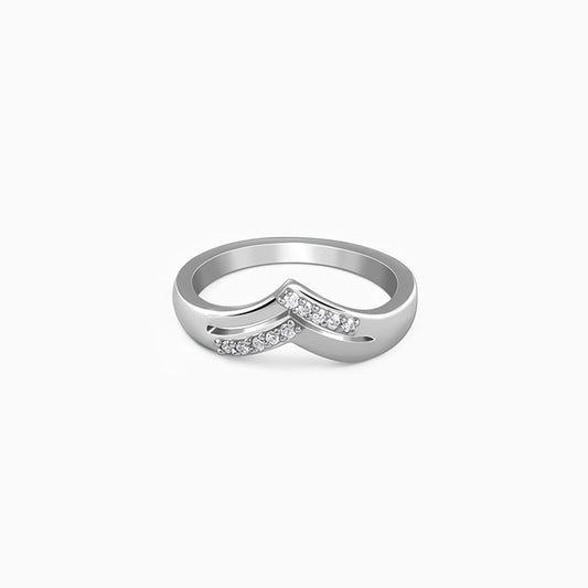 Silver Double Chevron Ring (Size 12)