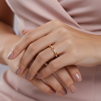Golden Sunlit Petals Ring
