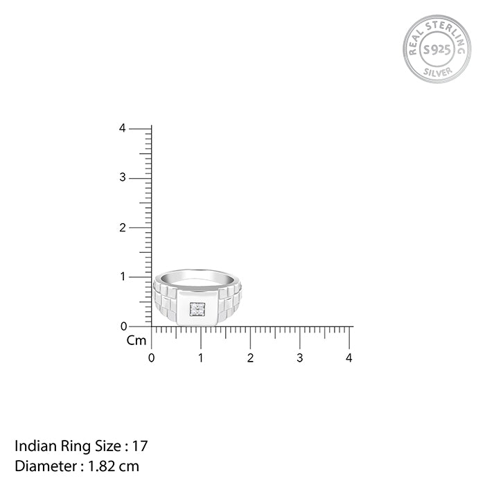 Silver Titan Square Ring For Him