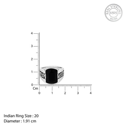 Oxidised Silver Bold Black Ring For Him