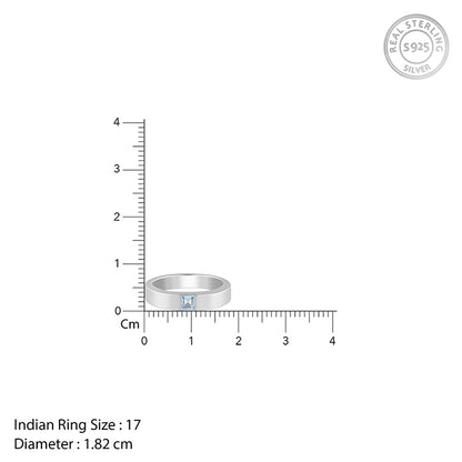 Silver Minimal Topaz Ring For Him