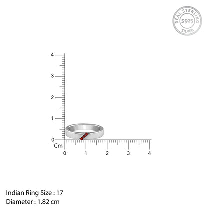 Silver Trend Garnet Ring For Him