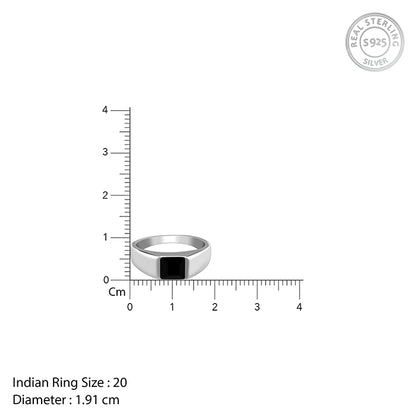 Silver Prince Onyx Ring For Him (Size 20)