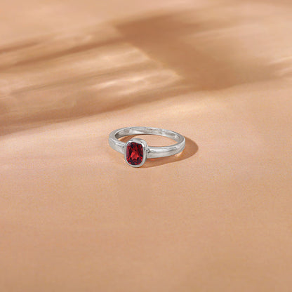 Silver Garnet Ring For Him