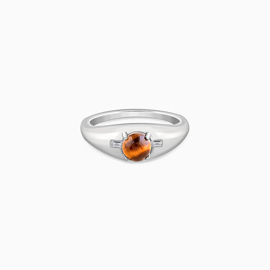 Silver Tiger Eye Ring For Men (Size)
