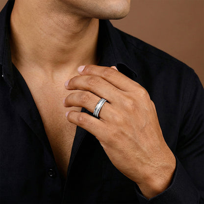 Silver Facet Glory Band For Him (Size 17)