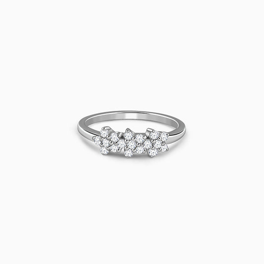 Silver Bloom Cascade Ring