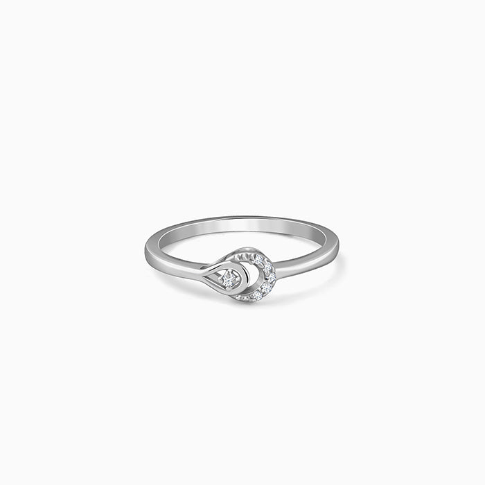 Silver Aurora Pear Ring