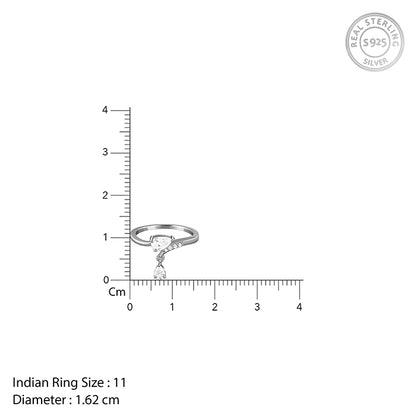 Silver Falling Light Ring