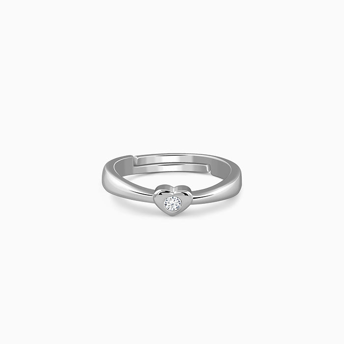 Silver Heartbeam Ring