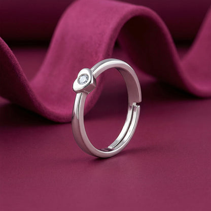 Silver Heartbeam Ring