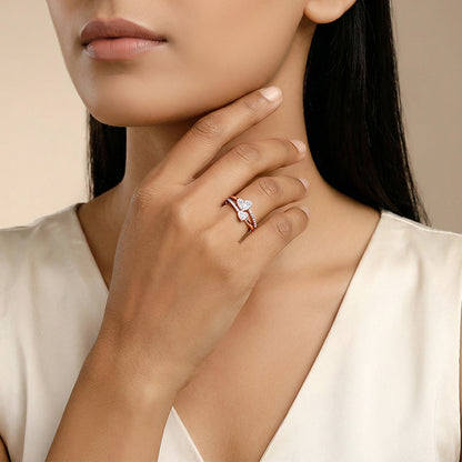 Rose Gold Heart Whisper Ring (Size 12)