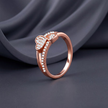 Rose Gold Heart Whisper Ring (Size 12)