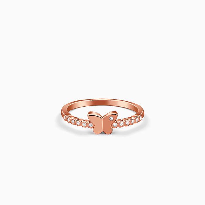 Rose Gold Butterfly Glow Ring (Size 12)
